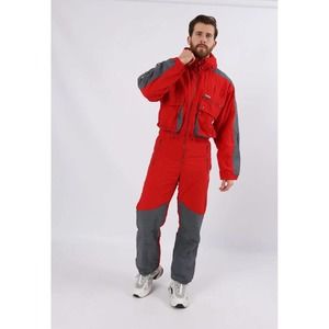 Vintage 90’S Red COLMAR Full Ski Suit UK L Excellent Condition with Patches